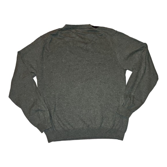 Sebastian Cooper V-Neck Sweater Men's Large Gray Diamond Print Cotton Cashmere - Picture 6 of 7